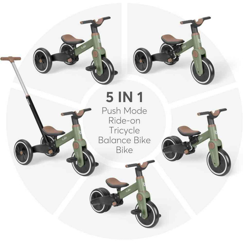 KIKKA BOO TRICIKL 5IN1 FLASH ARMY GREEN 