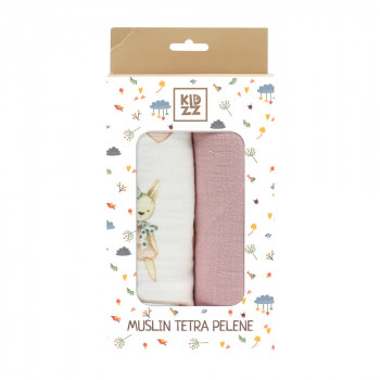 KIDZZ TETRA PELENE OD MUSLINA ROZE 80X80CM 2KOM 