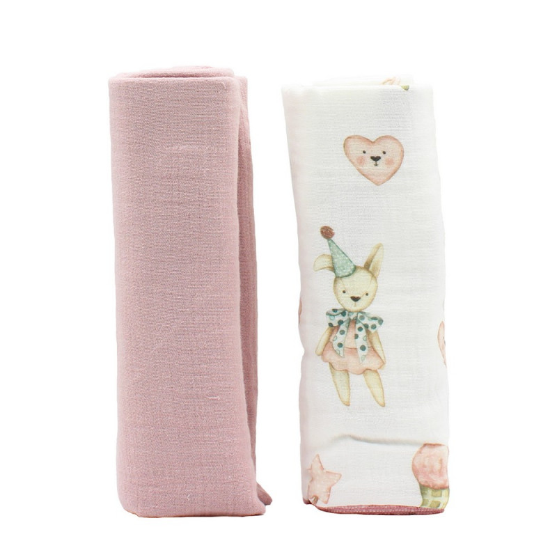 KIDZZ TETRA PELENE OD MUSLINA ROZE 80X80CM 2KOM