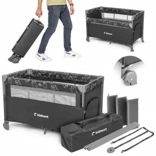 KIDNORT NASTE PRENOSIVI KREVETAC DARK GREY MÉLANGE 