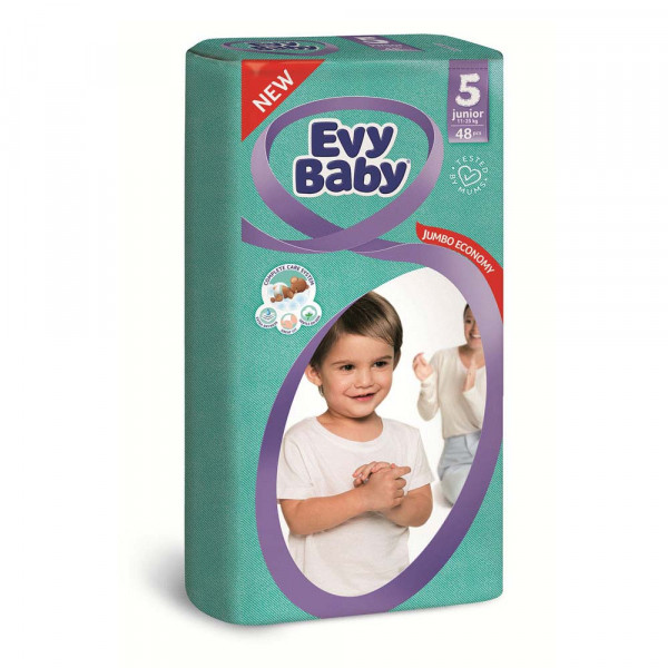 EVY BABY PELENE JUMBO 5 JUNIOR 12-25KG - 48 KOM NOVO 