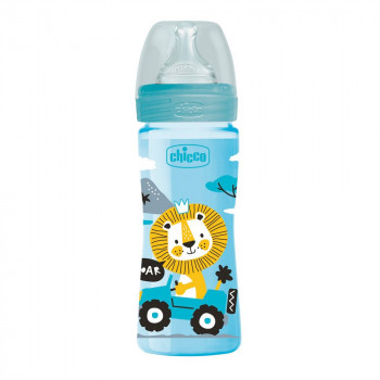 CHICCO WB PLASTICNA FLASICA 250ML SILIKON PLAVA 