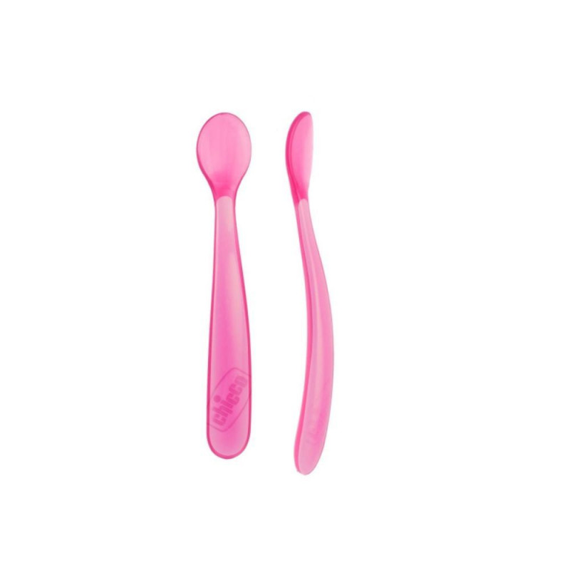 CHICCO SILIKONSKA KASIKA 2KOM ROZE 6M+