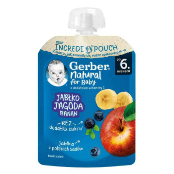 GERBER POUCH JABUKA BOROVNICA BANANA 80G 