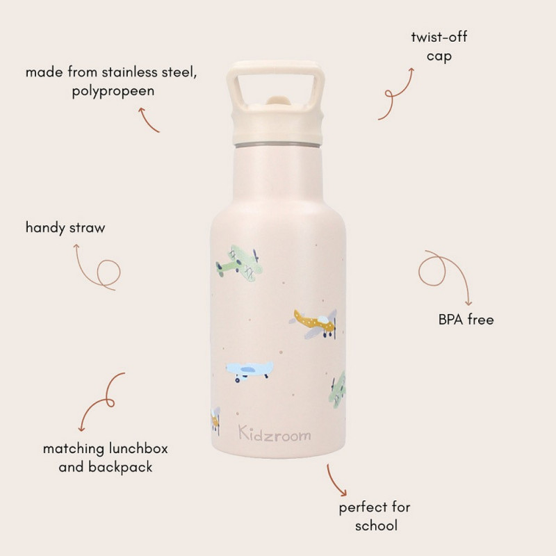 KIDZROOM TERMOS SMALL TALK BEIGE 350ML 