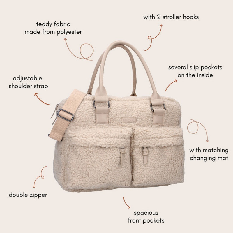 KIDZROOM TORBA ZA MAME CARE HELLO LITTLE ONE TEDDY BEIGE 