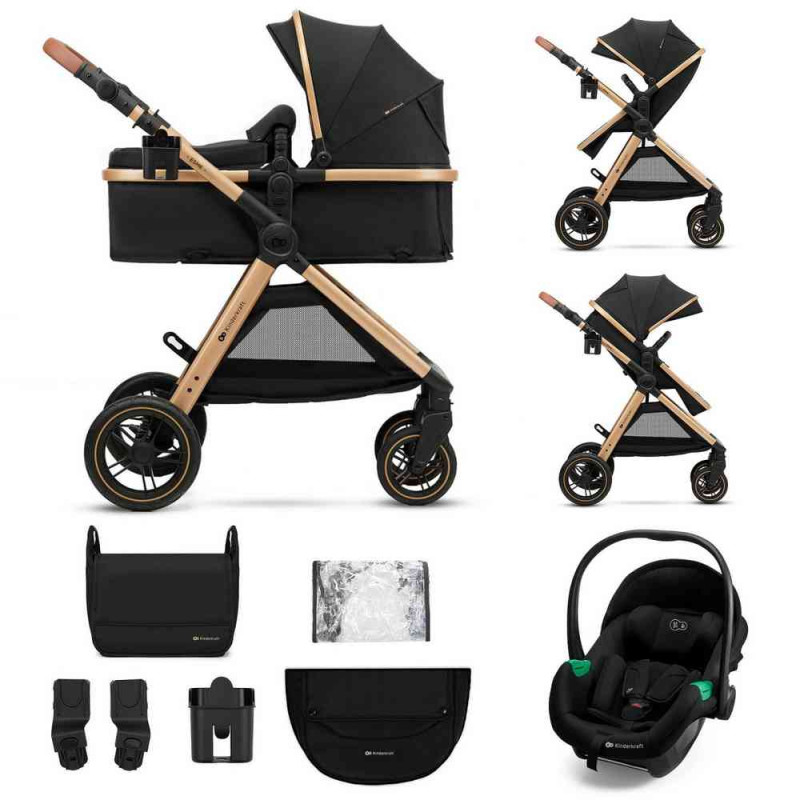 KINDERKRAFT ESME PRO KOLICA ZA BEBE 3U1 PURE BLACK 
