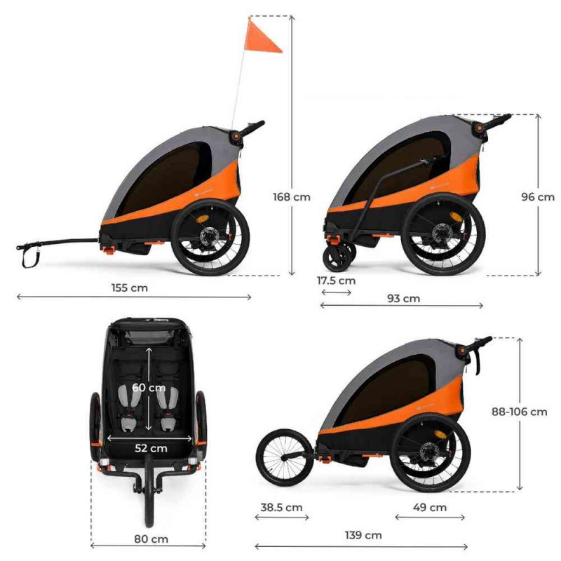 KINDERKRAFT PRIKOLICA ZA BICIKL 3U1 NAVA SUNNY 