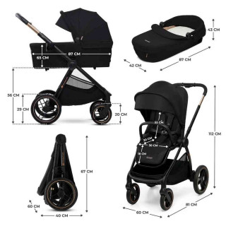 KINDERKRAFT KOLICA ZA BEBE SET 2U1 NEA 2 MIDNIGHT BLACK 