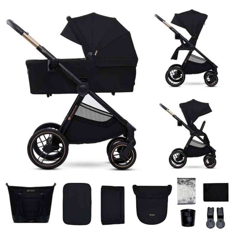 KINDERKRAFT KOLICA ZA BEBE SET 2U1 NEA 2 MIDNIGHT BLACK 