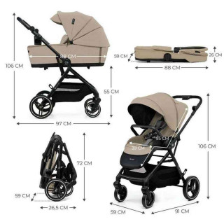 KINDERKRAFT KOLICA YOXI 2U1 SAND BEIGE 