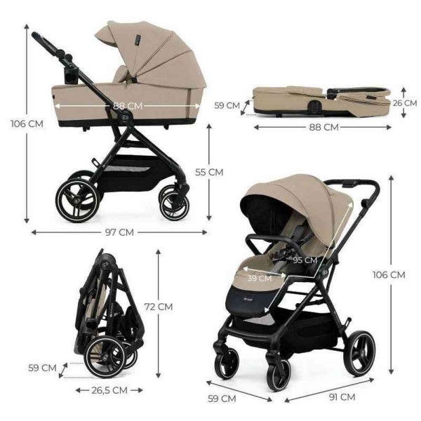 KINDERKRAFT KOLICA YOXI 2U1 SAND BEIGE 
