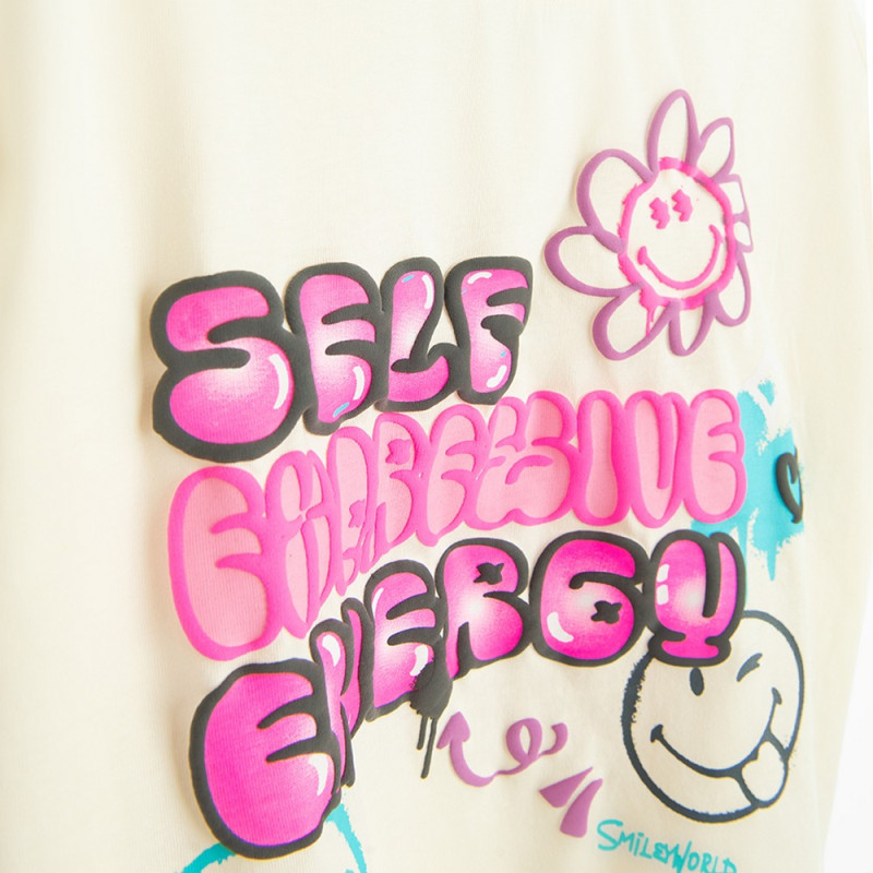 COOL CLUB SMILEY MAJICA KRATAK RUKAV CREAMY 