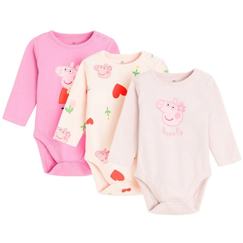 COOL CLUB PEPPA PIG BODI DUG RUKAV 3KOM MIX 