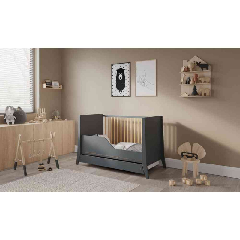 LETTINO COSMO KREVETAC 120X60 ANTRACIT PINE + FIOKA 