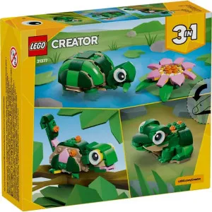 LEGO CREATOR TURTLE WITH A WATER LILY FLOWER