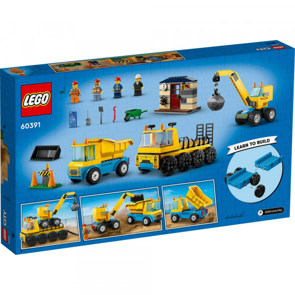LEGO CITY GREAT VEHICLES CONSTRUCTION TRUCKS AND WRECKING BALL CRANE