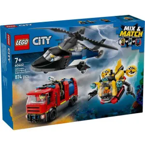 LEGO CITY HELICOPTER, FIRE TRUCK AND SUBMARINE REMIX