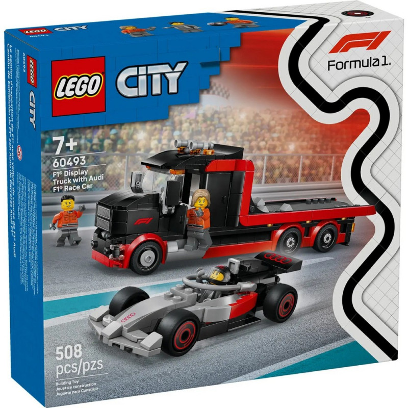 LEGO CITY FORMULA 1 F1 DISPLAY TRUCK WITH AUDI F1 RACE CAR 