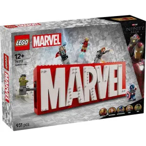 LEGO SUPER HEROES MARVEL LOGO AND MINIFIGURES