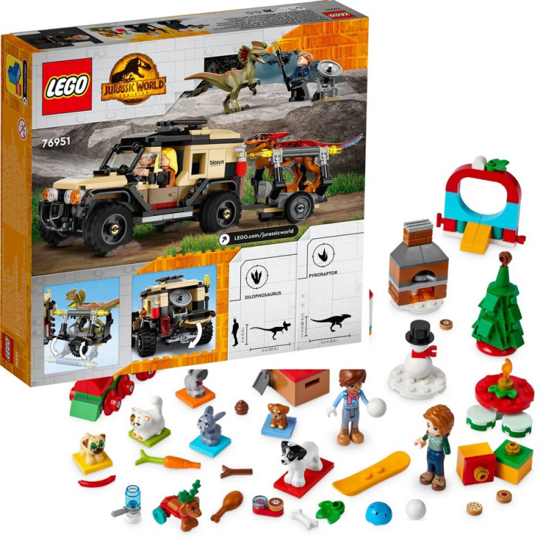 LEGO JURASSIC WORLD PYRORAPTOR AND DILOPHOSAURUS TRANSPORT