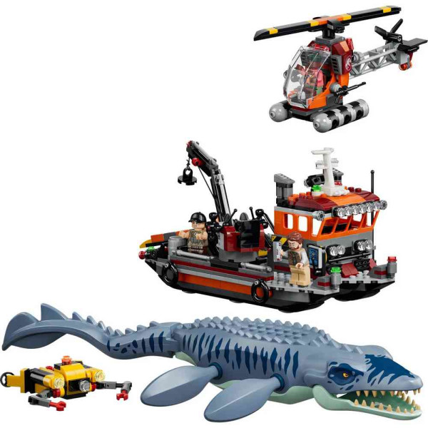 LEGO JURASSIC WORLD MOSASAURUS DINOSAUR BOAT ATTACK 