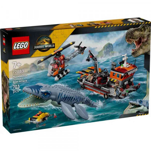 LEGO JURASSIC WORLD MOSASAURUS DINOSAUR BOAT ATTACK 