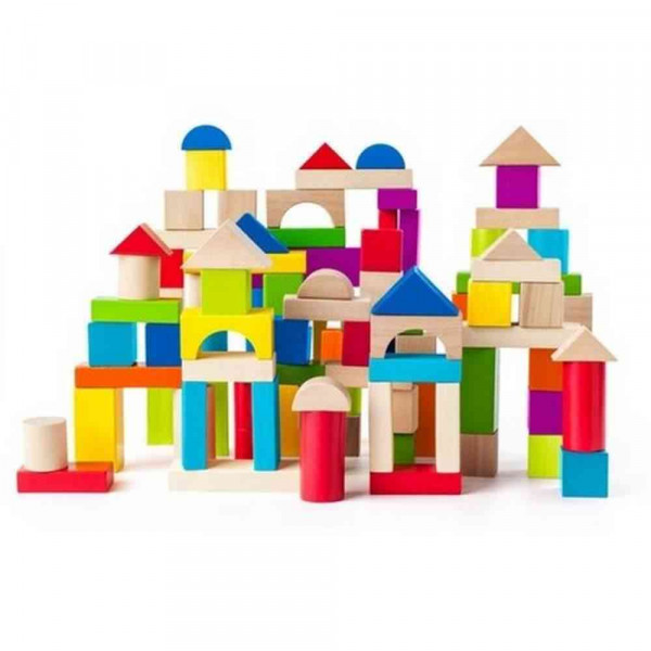 WOODY DRVENE KOCKE U BOJI, 100 DELOVA 