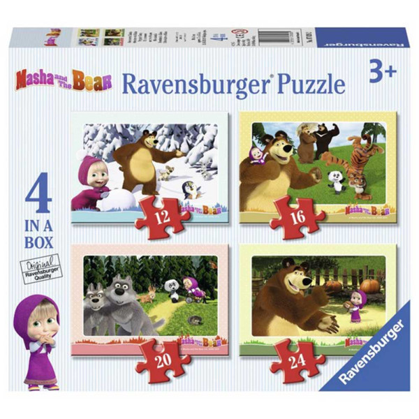 RAVENSBURGER PUZZLE  MASA I MEDVED  4 U 1 