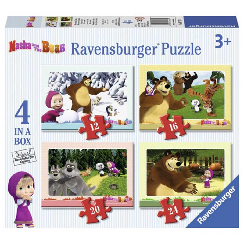 RAVENSBURGER PUZZLE MASA I MEDVED 4 U 1
