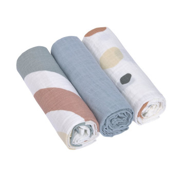LASSIG TETRA PELENE OD MUSLINA RAINBOW POWDER BLUE 3 KOM (85 X 85 CM) 