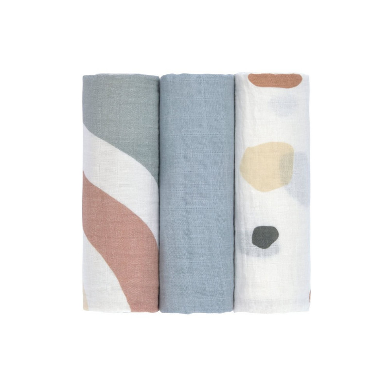 LASSIG TETRA PELENE OD MUSLINA RAINBOW POWDER BLUE 3 KOM (85 X 85 CM)