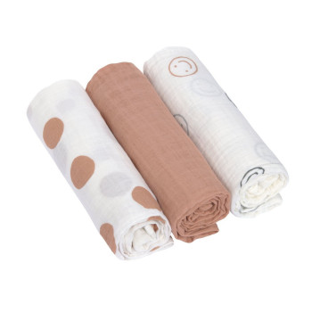 LASSIG TETRA PELENE OD MUSLINA TINY SMILE MAPLE 3 KOM (85 X 85 CM) 