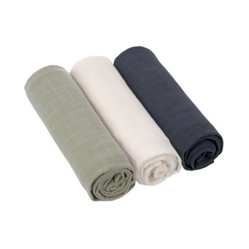 LASSIG TETRA PELENE OD MUSLINA OLIVE MILKY NAVY 3 KOM (85 X 85 CM) 