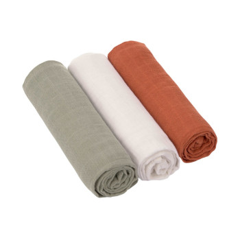 LASSIG TETRA PELENE OD MUSLINA RUST OLIVE MILKY 3 KOM (85 X 85 CM) 