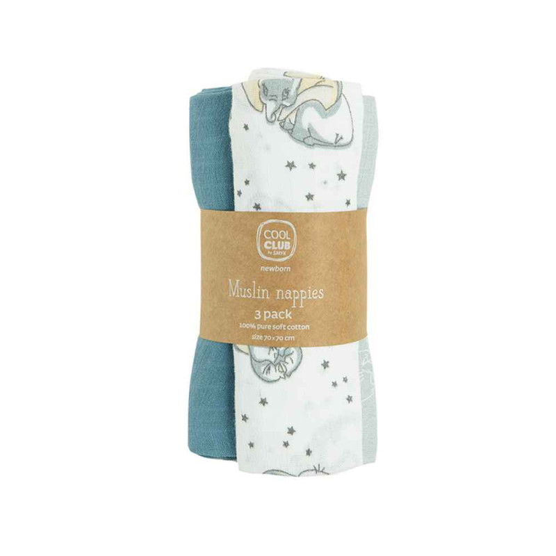 COOL CLUB PELENE MUSLIN NAPPY 3-PACK