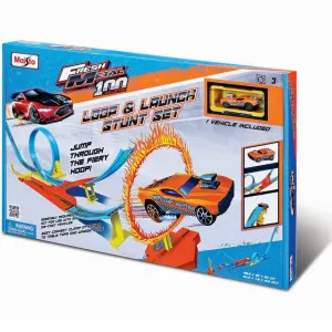 MAISTO VOZILO FM100 LOOP & LAUNCH STUNT SET, INCL. 1 NON-LIC. VEH