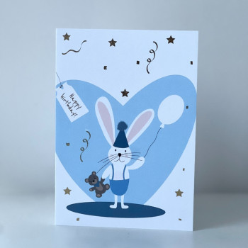 CESTITKA RABBIT BLUE HEART 