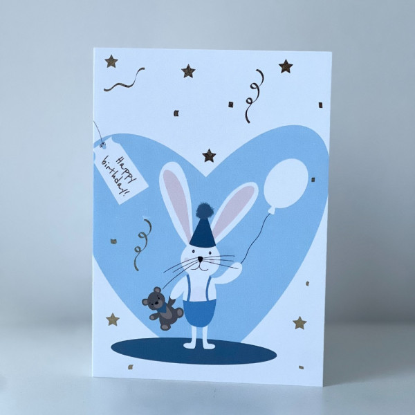 CESTITKA RABBIT BLUE HEART 