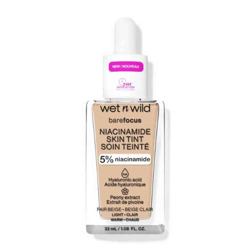 WET N WILD BARE FOCUS NIACINAMIDE SKIN TINT TONIRANI SERUM FAIR BEIGE LIGHT 32ML 