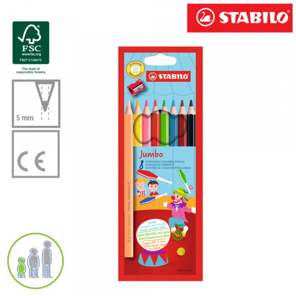 STABILO JUMBO DRVENE BOJICE 1/8 