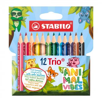 STABILO ANIMAL VIBES TRIANGULARNA KRATKA DRVENA BOJICA 1/12