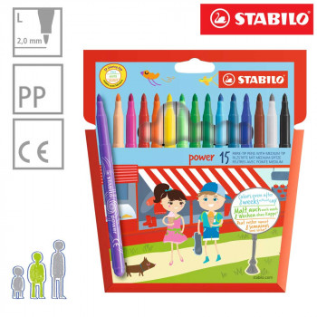 STABILO POWER FLOMASTERI DEBLJI VRH 1/15 