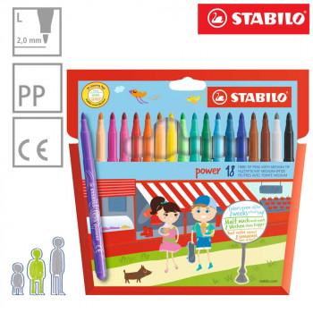 STABILO POWER FLOMASTERI DEBLJI VRH 1/18 
