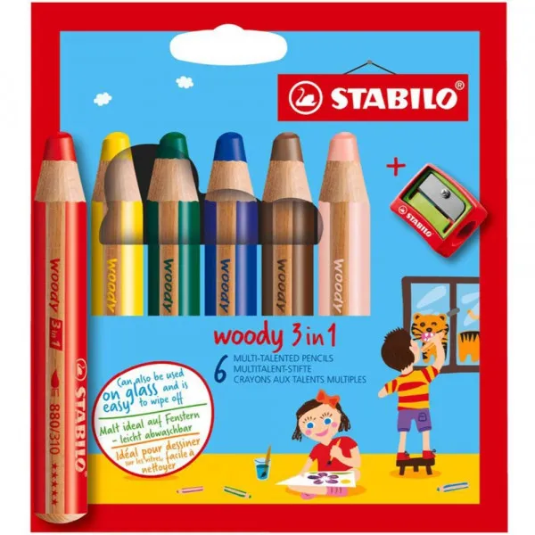 STABILO WODDY BOJICE 3IN1 DUO 1/6 