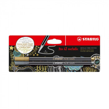 STABILO PEN 68 METALLIC FLOMASTERI 1/2-GOLD/SILVER 