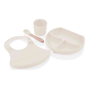 BABYJEM SILIKONSKI SET ZA HRANJENJE- ECRU 