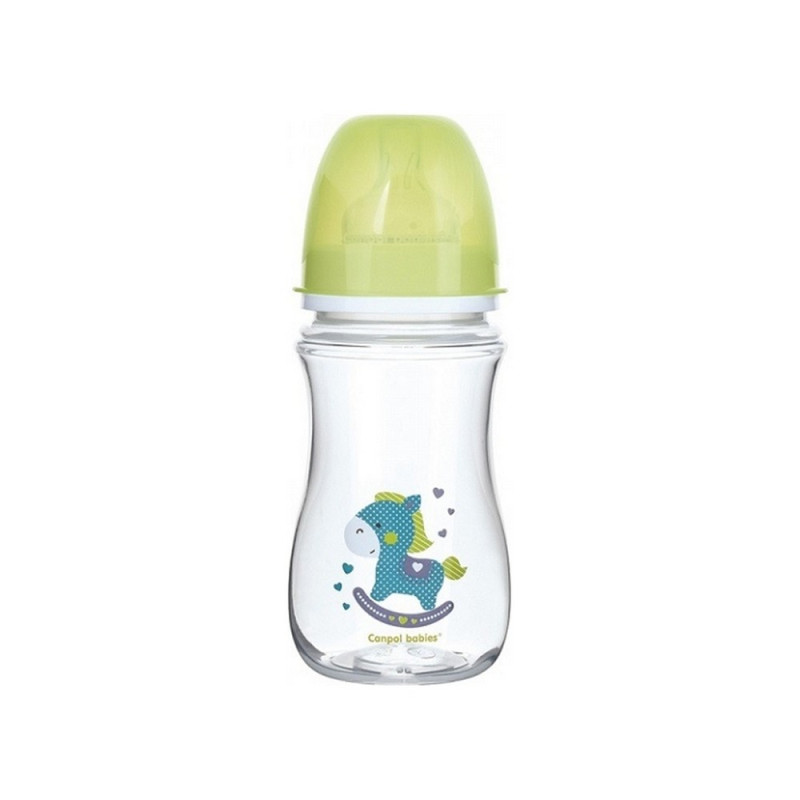 CANPOL BABIES FLASICA 240ML SIROKI VRAT, ANTIKOLIK - EASY START- EXOTIC ANIMALS 
