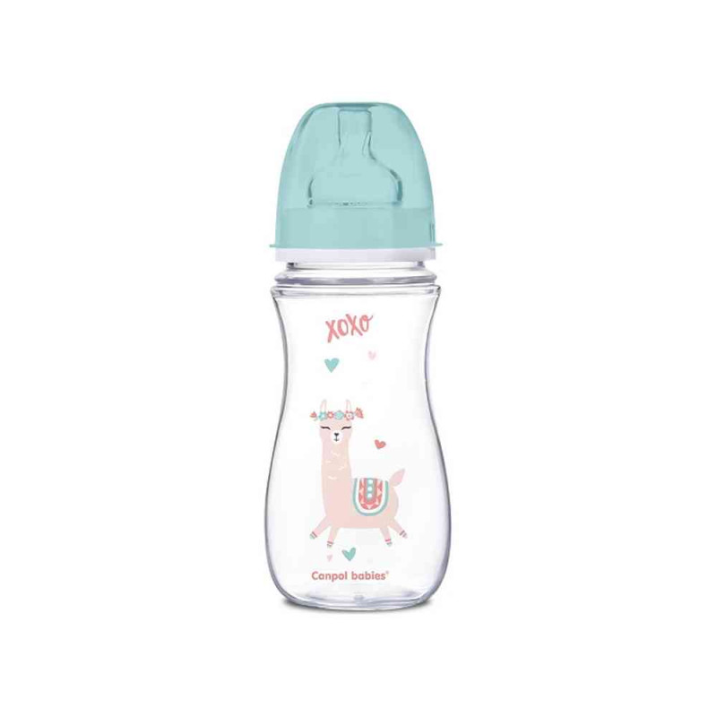 CANPOL BABIES FLASICA 300ML SIROKI VRAT, ANTIKOLIK - EASY START- EXOTIC ANIMALS