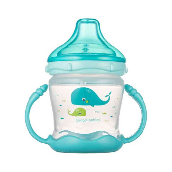 CANPOL BABIES SOLJA LOVE&SEA 180ML SA SILIKONSKIM KLJUNOM (57/300) - BLUE 